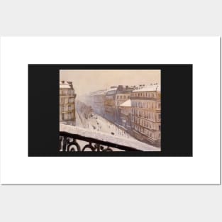 boulevard haussmann in the snow - Gustave Caillebotte Posters and Art